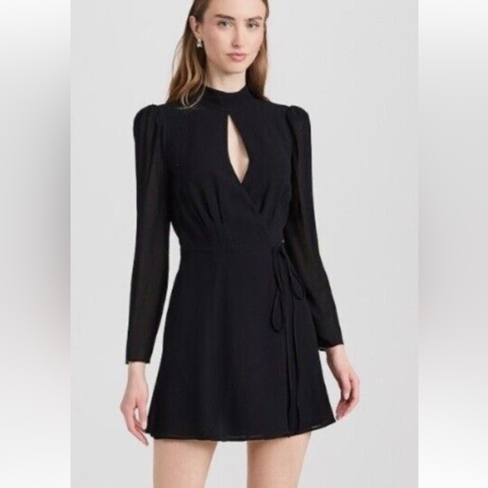 Reformation black wrap dress